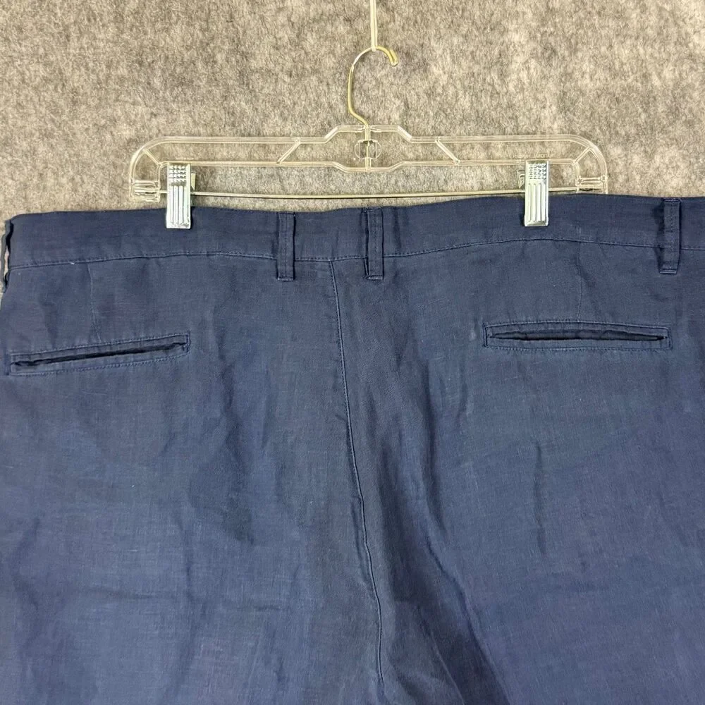 JoS A Bank Reserve 100% Linen Navy Blue Dress Pants Mens 42WX28L Lightweight